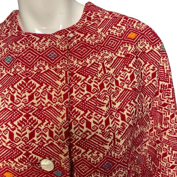 Vintage 1960’s Red Tapestry Jacket Coat Small/Medium - Picture 6 of 8